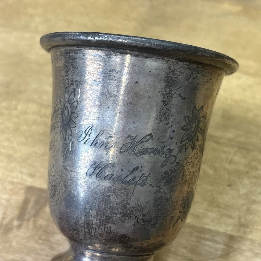 Vintage Silverplate Lot 3 Pc Empire Mfg 2731 Creamer Sugar Engraved Cup